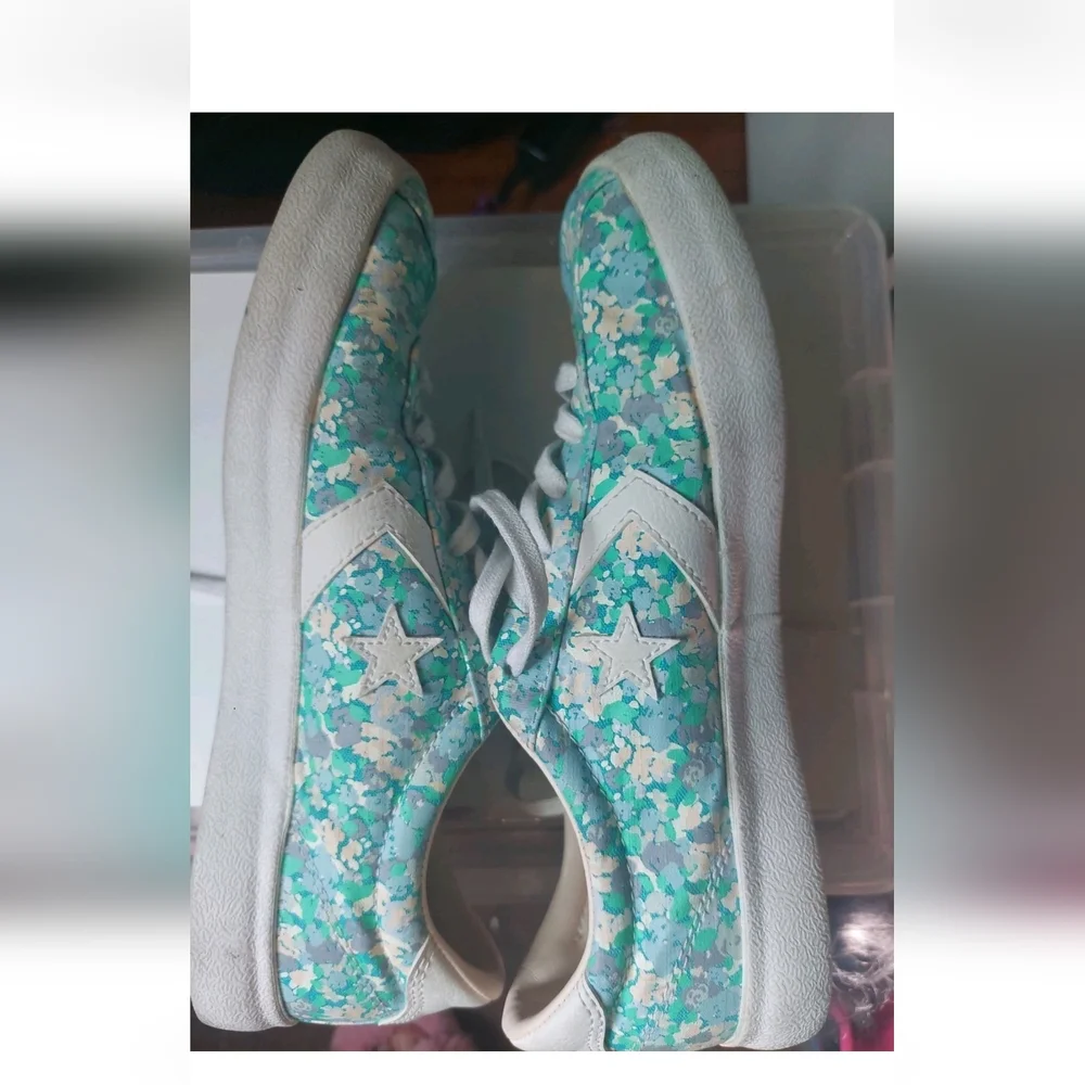 Converse All Star Paint Texture Floral sneakers women size 8 - Picture 2 of 8